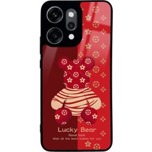 Spoyi Oppo Reno 14 Pro Red Lucky Bear Tasarımlı Glossy Telefon Kılıfı