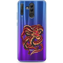 Spoyi Honor 20 Lite Ejder Tasarımlı Süper Şeffaf Telefon Kılıfı