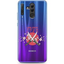 Spoyi Honor 20 Lite Sakura Dagger Tasarımlı Süper Şeffaf Telefon Kılıfı