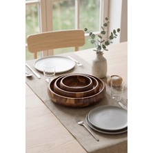 Avantage Home Nicole - 3'lü Akasya Kase Seti Gerçek Akasya Ağacı 25 cm / 20 cm / 15 cm
