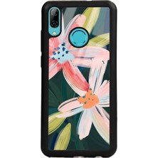 Spoyi Huawei P Smart (2019) Suluboya Çiçek Tasarımlı Glossy Telefon Kılıfı