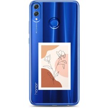 Spoyi Honor 8x Nude Gül Tasarımlı Süper Şeffaf Telefon Kılıfı