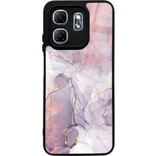 Spoyi Infinix Hot 50i Fuşya Mermer Tasarımlı Glossy Telefon Kılıfı