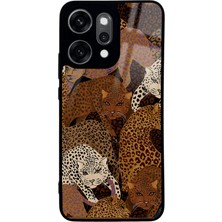 Spoyi Oppo Reno 14 Pro Leoparlar Tasarımlı Glossy Telefon Kılıfı