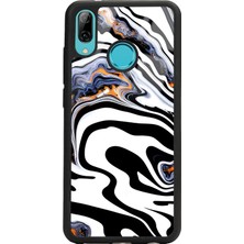 Spoyi Huawei P20 Lite Beyaz Mermer Tasarımlı Glossy Telefon Kılıfı