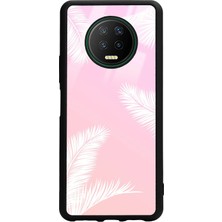 Spoyi Infinix Note 7 Beyaz Palmiye Tasarımlı Glossy Telefon Kılıfı