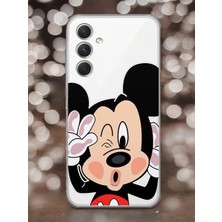 Spoyi Samsung A54 Mickey Tasarımlı Şeffaf Telefon Kılıfı