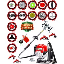 Prowackers German Fr 800 Seri Arazi Seti Güçlü Yüksek Performans 14 Parça Full Set Sırt Tipi Benzinli Çalı Çim Biçme Tırpanı