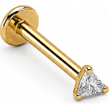 Nur Silver Üçgen Taşlı Çelik Tragus Küpe NUR-KE03416