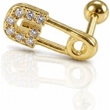Nur Silver Toplu Iğne Çelik Tragus Küpe NUR-KE03390