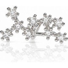 Nur Silver Yıldız Takımı  Çelik Tragus Küpe NUR-KE03394