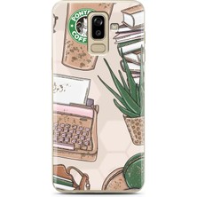 Spoyi Samsung J8 Starbucks Tasarımlı Süper Şeffaf Telefon Kılıfı