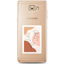 Spoyi Samsung C9 Pro Nude Gül Tasarımlı Süper Şeffaf Telefon Kılıfı