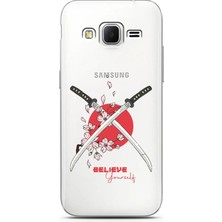 Spoyi Samsung Core Prime Sakura Sword Tasarımlı Süper Şeffaf Telefon Kılıfı