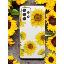 Spoyi Samsung A33 Ayçiçeği Tasarımlı Şeffaf Telefon Kılıfı
