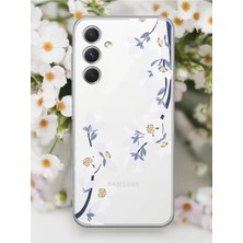 Spoyi Samsung A24 Art White Flowers Tasarımlı Şeffaf Telefon Kılıfı