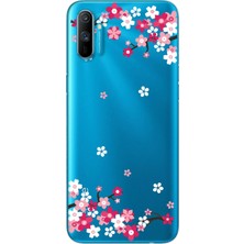 Spoyi Realme C3 Art Sakura Tasarımlı Süper Şeffaf Telefon Kılıfı