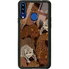 Spoyi Samsung A20S  Leoparlar Tasarımlı Glossy Telefon Kılıfı