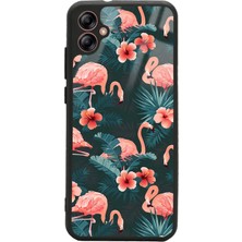 Spoyi Samsung A04E Flamingo Leaf Tasarımlı Glossy Telefon Kılıfı