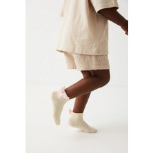 Bony Socks Çocuk Kanatlı Soket Çorap Ekru