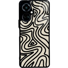 Spoyi Tecno Camon 19 Bej Geometrik Tasarımlı Glossy Telefon Kılıfı