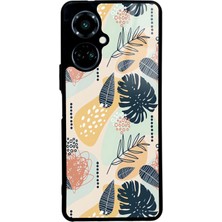 Spoyi Tecno Camon 19 Retro Yaprak Tasarımlı Glossy Telefon Kılıfı