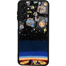 Spoyi Samsung A16 Gezegenler Altında Kamp Tasarımlı Glossy Telefon Kılıfı