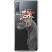 Spoyi Samsung A7 2017 Çiçekli Köpek Tasarımlı Süper Şeffaf Telefon Kılıfı