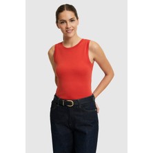 U.S. Polo Assn. Kadın Kiremit Bisiklet Yaka Basic Tişört 50323534-VR031