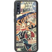 Spoyi Samsung A70 Retro Marka Tasarımlı Glossy Telefon Kılıfı