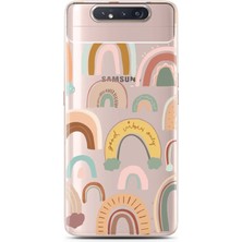 Spoyi Samsung A80 Nude Rainbow Tasarımlı Süper Şeffaf Telefon Kılıfı