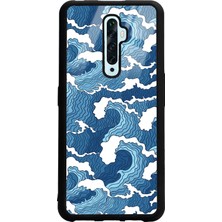 Spoyi Oppo Reno 2z Mavi Dalga Tasarımlı Glossy Telefon Kılıfı