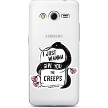 Spoyi Samsung Core 2 Mezar Taşı Tasarımlı Süper Şeffaf Telefon Kılıfı