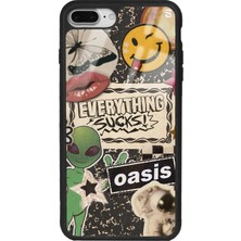 Spoyi Iphone 7 Plus - 8 Plus Retro Sticker Tasarımlı Glossy Telefon Kılıfı