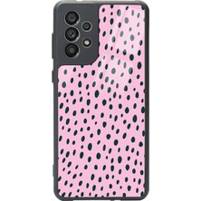 Spoyi Samsung A73 Pembe Benek Tasarımlı Glossy Telefon Kılıfı
