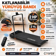Cosfer  2 Hp Yürüyüş ve Koşu Bandı Katlanabilen 130 Kilo Taşıma Kapasiteli 1-12 Km Hız Kumandalı