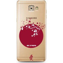 Spoyi Samsung C7 Pro Sakura Strong Tasarımlı Süper Şeffaf Telefon Kılıfı