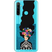 Spoyi Realme 6i Uzun Saçlı Kubina Tasarımlı Süper Şeffaf Telefon Kılıfı