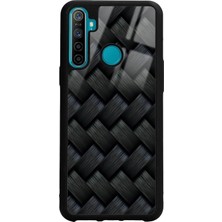 Spoyi Oppo Realme C3 - 5i Siyah Hasır Tasarımlı Glossy Telefon Kılıfı