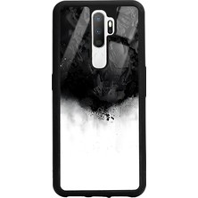 Spoyi Oppo A5 2020 Siyah Duman Tasarımlı Glossy Telefon Kılıfı