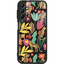 Spoyi Samsung A04S Çiçekli Kediler Tasarımlı Glossy Telefon Kılıfı