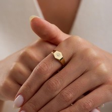 Sembol Gold 14 Ayar Altın Şövalye Yüzük Yıldız Detaylı 1,30 Gram