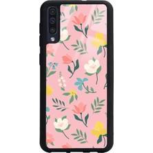 Spoyi Samsung A50 Pinky Flowers Tasarımlı Glossy Telefon Kılıfı