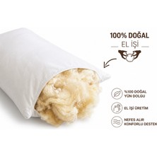 di Tubina %100 Doğal Yün Dolgulu 2’li Yastık Seti – 50X70 Cm, 1250 gr Premium Uyku Konforu