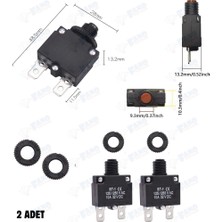 Fano (2Adet)10 A. Devre Kesici Aşırı Akım Yük Koruyucu Reset, Buton Manuel Sıfırlama,125/250V AC 32V DC, Koruyucu Anahtar
