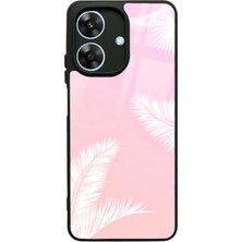 Spoyi Oppo Realme Note 60 Beyaz Palmiye Tasarımlı Glossy Telefon Kılıfı