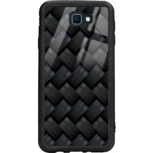 Spoyi Samsung J7 Prime Siyah Hasır Tasarımlı Glossy Telefon Kılıfı