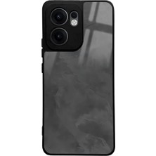 Spoyi Oppo Reno 13F Gri Mermer Tasarımlı Glossy Telefon Kılıfı