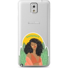 Spoyi Samsung Note 3 Summer Lady Tasarımlı Süper Şeffaf Telefon Kılıfı