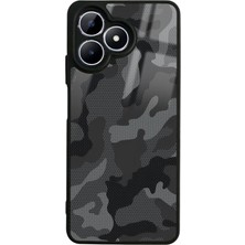 Spoyi Oppo Realme Note 50 Siyah Kamuflaj Tasarımlı Glossy Telefon Kılıfı